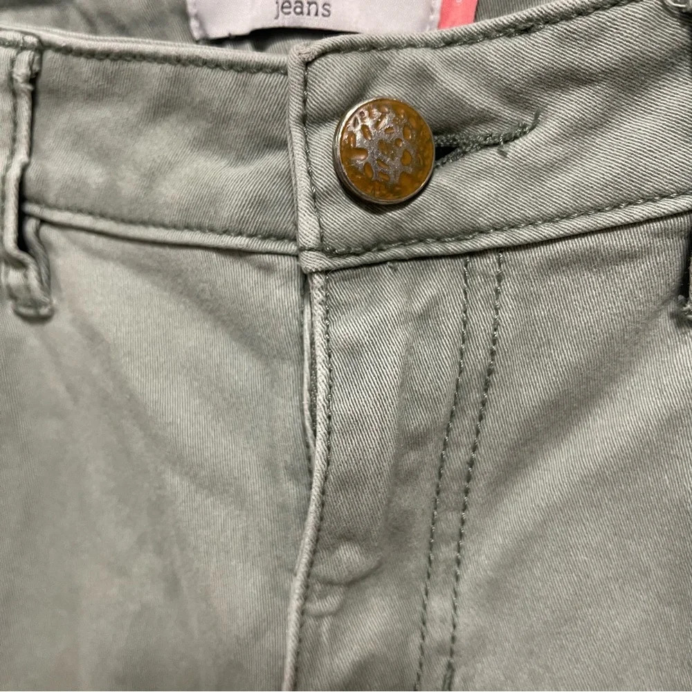 CAbi Women’s Celadon/Sage Green Cargo Skinny Jeans Size 6 - Picture 3 of 5